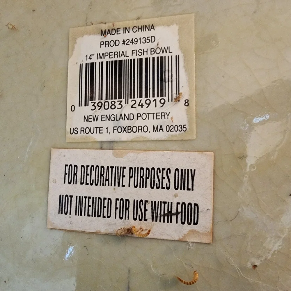 New England Pottery Imperial Fish Bowl 14" Ceramic Floral & Fish Pattern Round - Picture 3 of 6